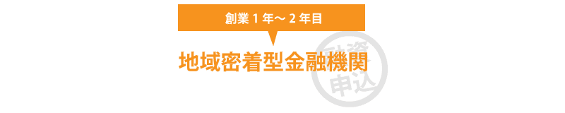 創業1年目～2年目は地域密着型の金融機関