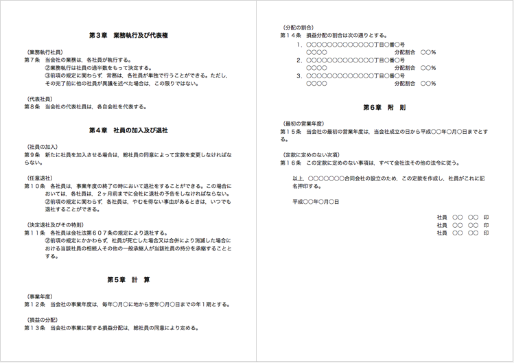 合同会社定款②