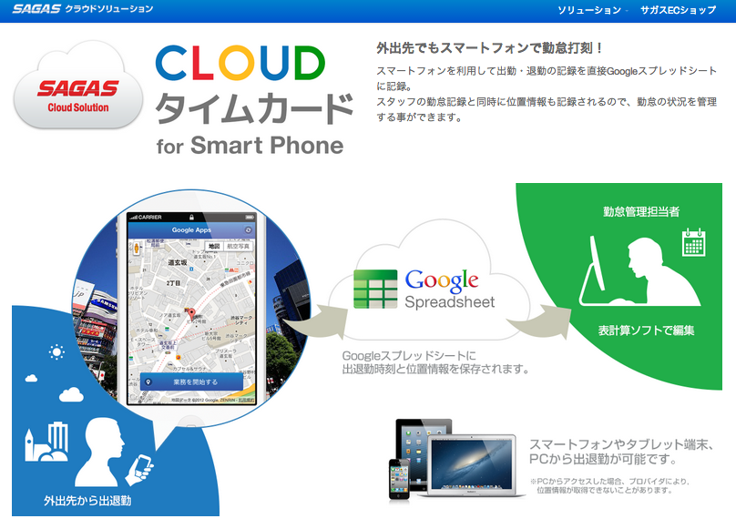 勤怠管理「サガス／クラウドタイムカード」 for Smart Phone